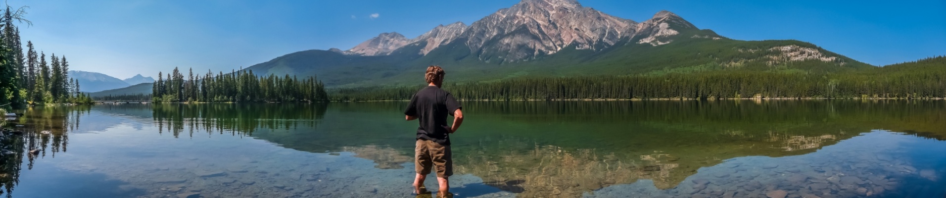 homme-dans-riviere-face-montagnes-rocheuses-canada