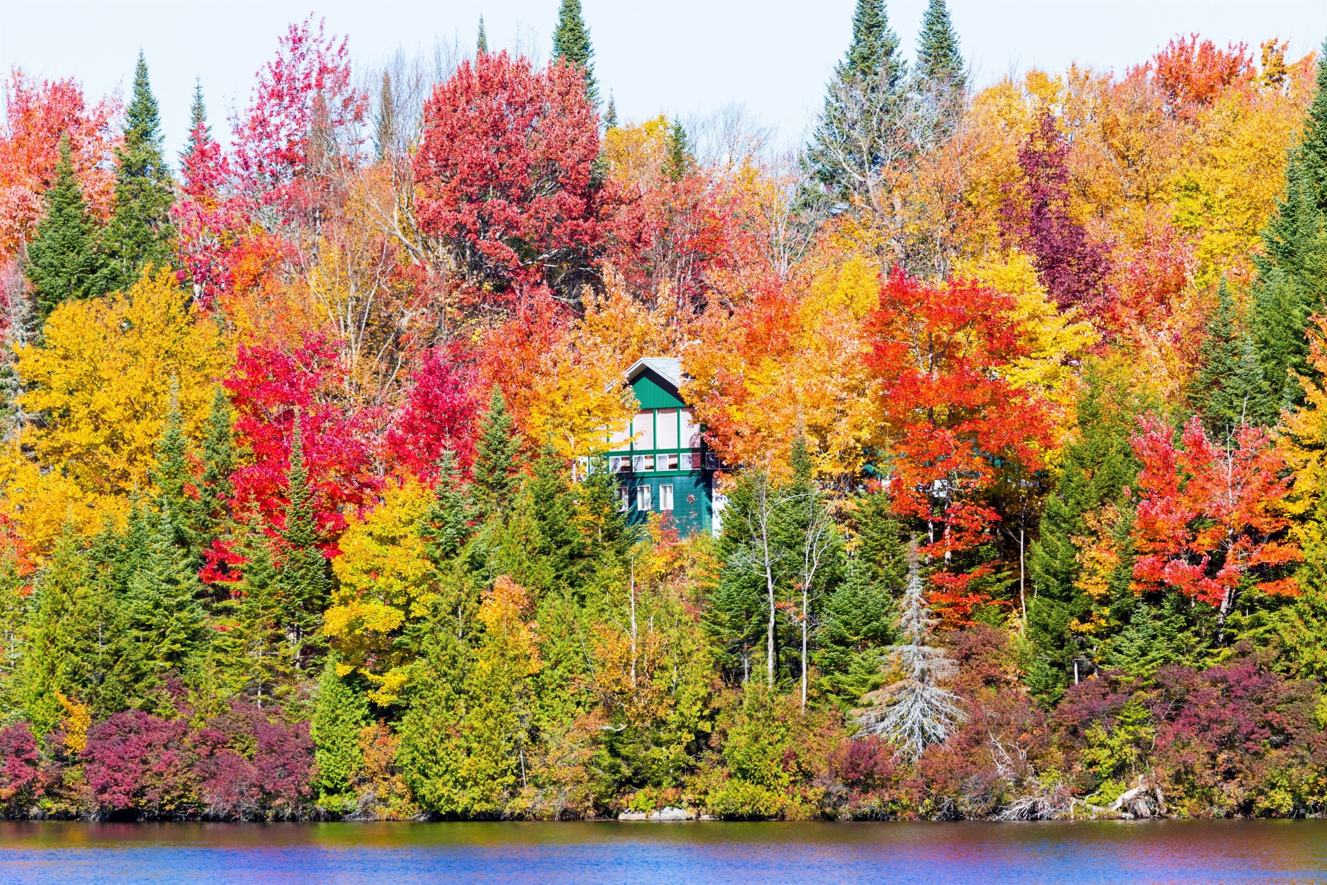 maison-dans-foret-couleurs-automne-canada